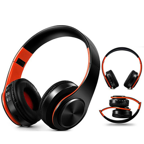 New Portable Wireless Headphones Bluetooth Hi-Fi Stereo Foldable Headset Audio Mp3 Adjustable Earphones with Mic for Music ► Photo 1/6