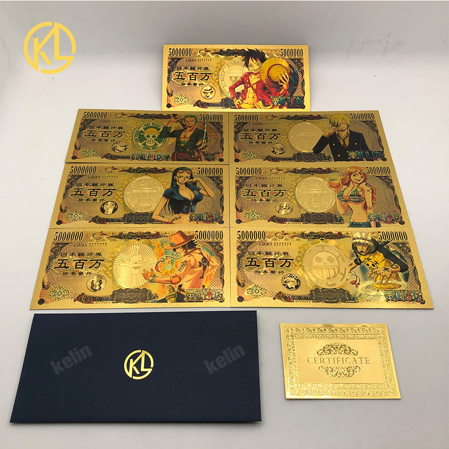 Buy Online Japanese Anime One Piece Monkey D Luffy Sanji Nico Robin Nami Gold Banknote Lucky Banknote For Collection Alitools