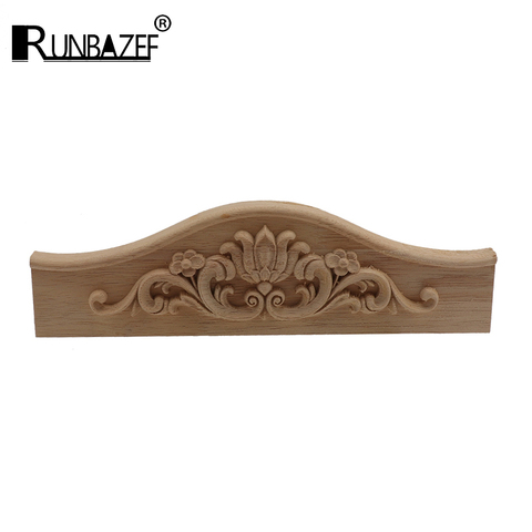 Wood Carving Carved Decal Corner Long Onlay Applique Unpainted Door Furniture Woodcarving Decorative Figurines Craft Home Decor ► Photo 1/6