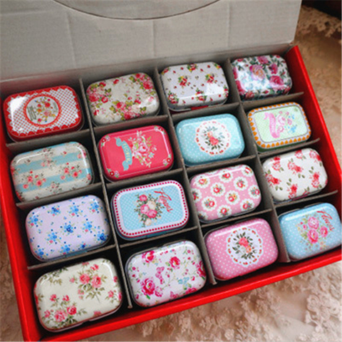 32Pieces/lot Tin Box Holiday Pattern Small Jewelry Needle Storage Boxes House Decoration Collectables Display ► Photo 1/6