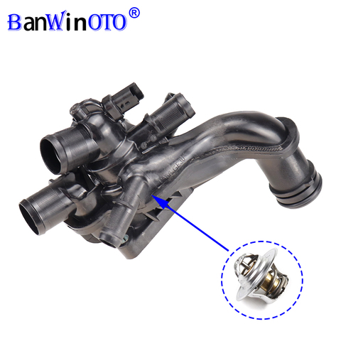 9808646980 V764558080 Thermostat Housing Water Outlet Fit For Citroen C4 MINI R56 R55 Peugeot 207 208 308 508 2008 3008 1.4 1.6 ► Photo 1/6