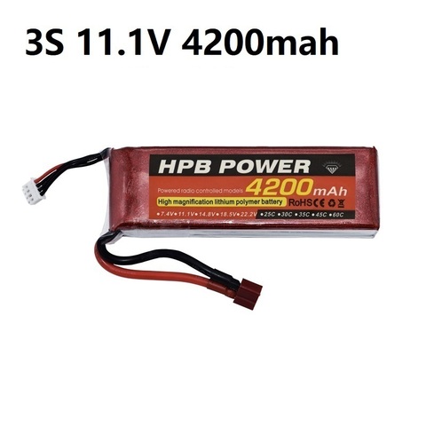 11.1V 4200mAh 45C 3S Rechargeable Battery 3S LiPo Battery 11.1V Li-Polymer Battery For RC Helicopters Car Boat RC Drone Battery ► Photo 1/3