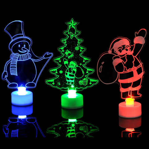 Colorful LED Decorative Lights New Year Christmas tree Pendant decorations Snowman Santa Claus Light Party supplies Home Decor ► Photo 1/6