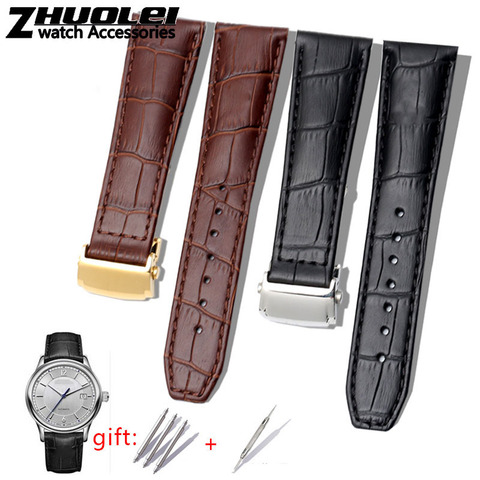First layer calfskin strap for MAURICE LACROIX Eliros watchband cow genuine leather leather bands 20mm 22mm with folding buckle ► Photo 1/6