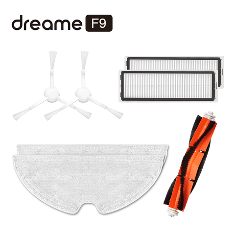 Original dreame F9 Robot Vacuum Cleaner Spare Parts Pack Kits Side Roller HEPA Filter Main brush Mop Cloths Dry Wet Mopping *2 ► Photo 1/6