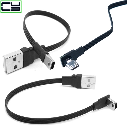 Mini USB B MICRO USBType 5pin Male 90 Angled to USB 2.0 Male Data Cable PHONE ► Photo 1/5