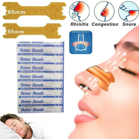 Hot Selling 50  Pieces Anti Snore Strips Easier Better Breathe 55*16 mm Breathe Right Better Nasal Strips To Stop Snoring ► Photo 1/6