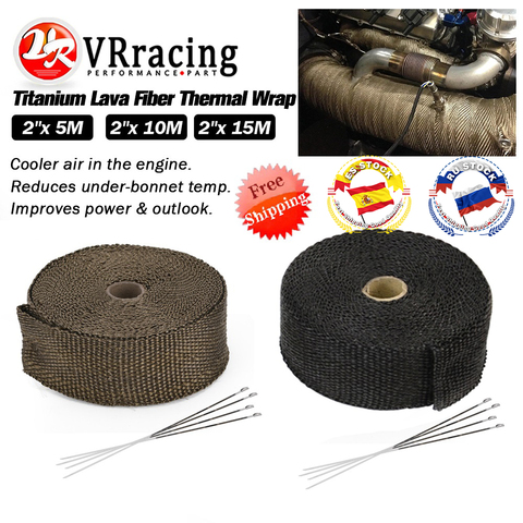 5M/10M/15M Motorcycle Exhaust Thermal Tape Header Heat Wrap Manifold Insulation Roll Resistant with Stainless Ties ► Photo 1/6