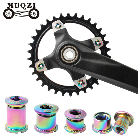 MUQZI Bicycle Chainring Screw Chain Wheel Fixed Bolt Single Double Triple Speed Disc Nut MTB Road Fixed Gear Bike Crankset Part ► Photo 1/6