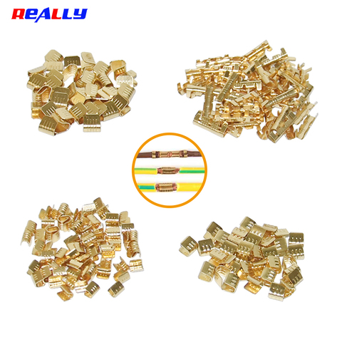 100Pcs U Shape Copper Ring Terminals Non-Insulated Car And Motorcycle Cable Wire Butt Splice Crimp Connectors DJ454A/B/C 453 452 ► Photo 1/6