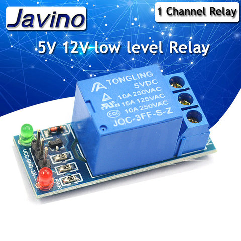 JAVINO 5V 12V low level trigger One 1 Channel Relay Module interface Board Shield For PIC AVR DSP ARM MCU for Arduino ► Photo 1/2