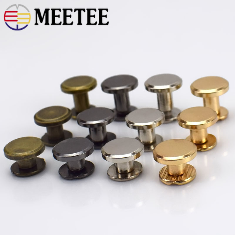 HOT 20 Pcs 5mm/6.5mm/8mm Luggage Leather Metal Craft Solid Screw Nail Rivet  Double Curved Head Belt/Strap Rivets Book Screws