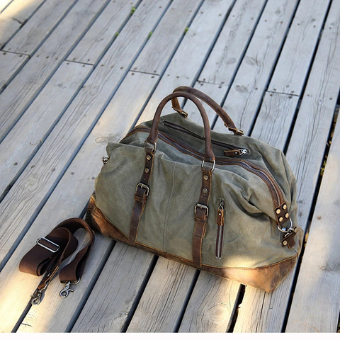 canvas duffle handbag waterproof crossbody weekender bag traveling bags for men ► Photo 1/6