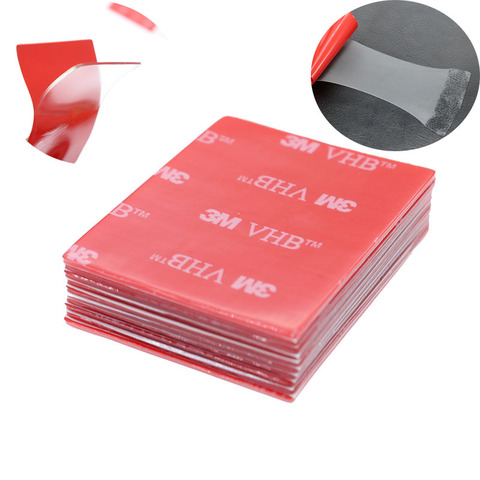10pc/3M Transparent Tape Rubber Foam Double-Sided Adhesive Strong Paste Red Transparent Bottom Office Stationery 40*50mm ► Photo 1/6
