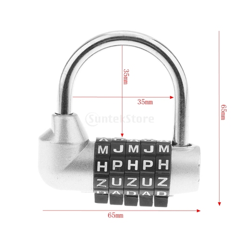 Zinc Alloy 5 Dial Letters Combination Padlock Code Password Lock for Travel ► Photo 1/6
