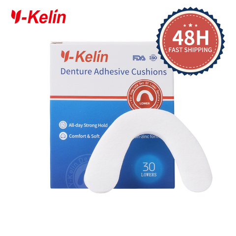 Y-Kelin Denture Adhesive Cushion (Lower) 30 Counts Soft Comfort Denture Adhesive Strip Pads Strong Hold ► Photo 1/6