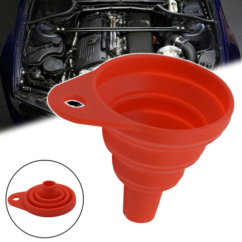 Collapsible Silicone Car Auto Engine Funnel Gasoline Oil Fuel Petrol Diesel Liquid Washer Fluid Change Fill Transfer Universal ► Photo 1/1