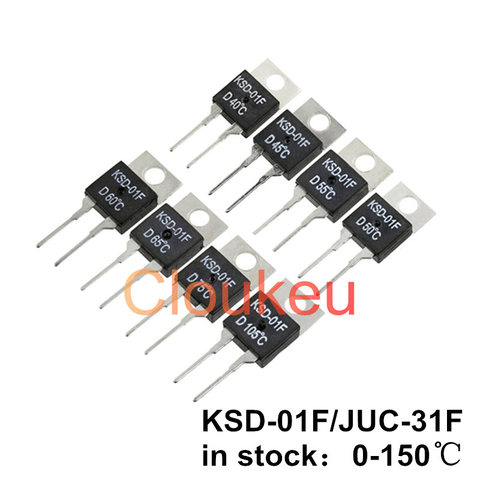 5Pcs KSD-01F/JUC-31F Temperature Switch relay Thermal control TO-220 H/D 0/5/10/15/20/25/30/35/140/150 Centigrade ► Photo 1/6