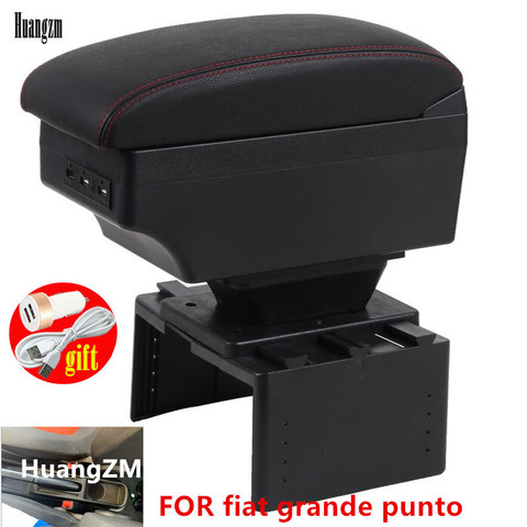 For fiat grande punto Armrest box central Store content box with USB interface ► Photo 1/6