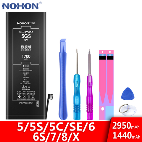 NOHON Battery For Apple iPhone 5 5S 5C 6S 6 8 Bateria For iPhone5 iPhone6 Replacement Batteria High Capacity Batarya Free Tools ► Photo 1/6