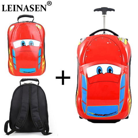 Children's Suitcase Child Trolley case Luggage Bag kids Schoolbags travel Suitcase Wheels 3D Supercar Travel case Toys for kinds ► Photo 1/6