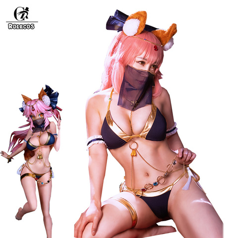 ROLECOS Game Fate Tamamo no Mae Cosplay Costume Sexy Swimsuit Fate Grand Order Bikini FGO Cosplay Swimwear Women Party Costume ► Photo 1/6