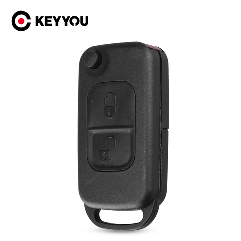 KEYYOU For Benz Key Shell Flip Folding For Mercedes Benz W168 W124 W202 W210 W211 W203 Remote Car Key Case Fob Replacement Cover ► Photo 1/6