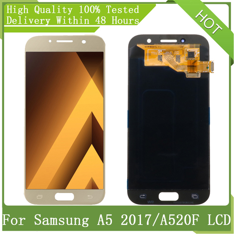 For SAMSUNG GALAXY 5.2” Super AMOLED A5 2017 A520 A520F A520M SM-A520F LCD Display Touch Screen Digitizer Assembly +Service Pack ► Photo 1/6