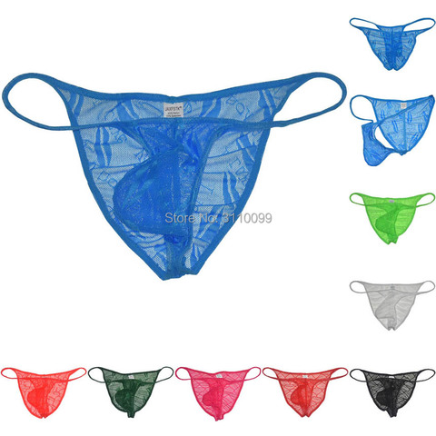 Mens See-through Mesh Bikini Pouch Briefs Cheeky Pants Fishtail Underwear ► Photo 1/1