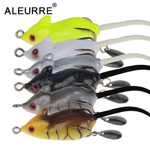 1Pcs 3D Eyes Soft Mouse Bait Bells Sound 5.5cm 9.5g fishing lure Frog Silicon Artificial Set Sea Swim Bait ► Photo 1/6