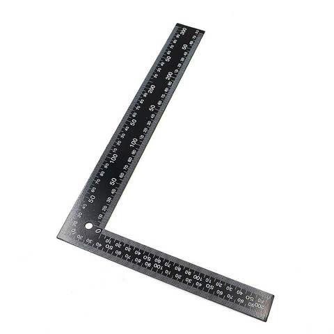 New Thickening Black Steel Double-sided Metric Inch Angle Ruler 90 Degree Angle Corner Ruler 200x300mm Durable Carpenter tools ► Photo 1/2