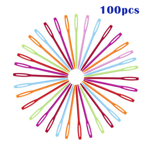 MIUSIE 100PCs/Set 7CM Long Multicolor Plastic Sewing Knitting Needles Crochet Hook fixed Sweater Weaving Needles Tools ► Photo 1/6