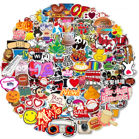 50Pcs Random Stickers Cartoon Toys Cool For Kids Children Luggage Notebook Laptop Motorcycle Graffiti Sticker Bomb Waterproof ► Photo 1/6