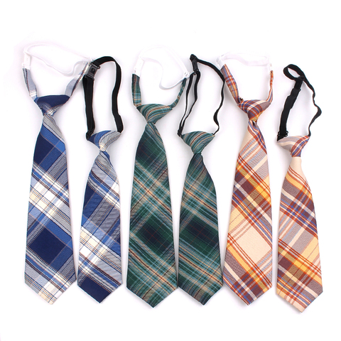 Skinny Ties For Boys Girls Fashion Suits Plaid Neck Tie Children Rubber Tie Simple Check Student Necktie For Party Tie Gravata ► Photo 1/6