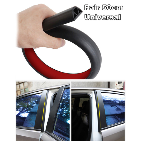 2Pcs*50cm Car Door Rubber Seal Strip Filler Weatherstrip Edge Sealing For B  Pillar Protection Front Auto Door Sealant For Cars
