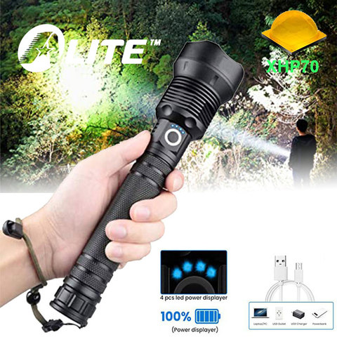 TWMT Powerful XH70 LED Flashlight USB  Rechargeable Zoomable Torch 18650 26650 Power Bank Hunting Lamp for Camping Fishing ► Photo 1/6