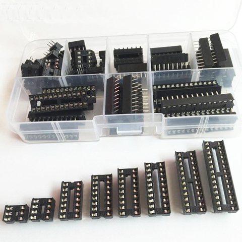 66pcs/lot   Connector IC Sockets DIP6/8/14/16/18/20/24/28 pins for NE555 74HC IC Adaptor Socket Kit Solder Type Socket Kit ► Photo 1/2