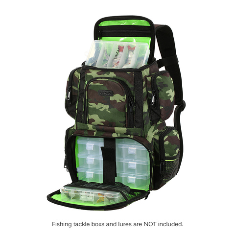 Lixada Fishing Tackle Bag Backpack Fishing Lures Bait Box Storage Bag with 4 Fishing Tackle Boxes ► Photo 1/6