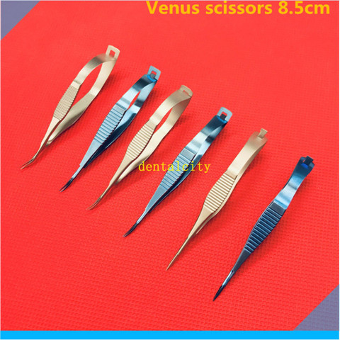 Stainless steel/ Titanium alloy scissors Ophthalmic microsurgery 8.5cm Venus scissors surgical tools animal experiment tool ► Photo 1/6