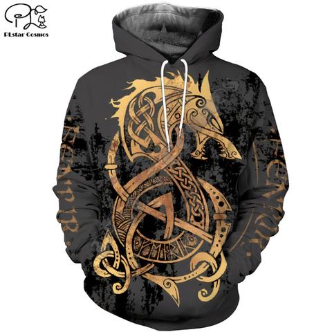 PLstar Cosmos Viking Warrior Tattoo New Fashion Tracksuit casual Colorful 3D Print Hoodie/Sweatshirt/Jacket/Men Women s-1 ► Photo 1/3