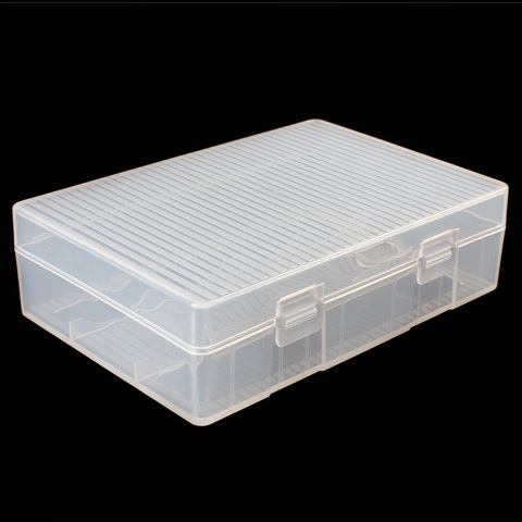1Pc Portable Hard Plastic Case Holder Storage Box with a Hook Durable Transparent Storage Box Fit for 4 x 26650 Batteries ► Photo 1/5