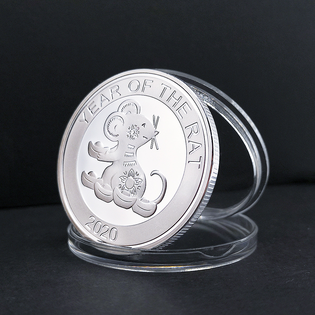 Year of the Rat Commemorative Coin Chinese Zodiac Souvenir Collectible 