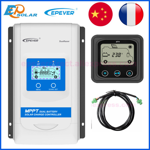 EPEVER New Dual Battery MPPT Solar Controller 10A 20A 30A DuoRacer Battery solar charger Regulator DR2210N-DDS DR3210N-DDS 1206N ► Photo 1/6