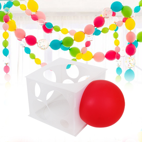 11 Holes Collapsible Plastic Balloon Sizer Box Cube, Balloon Size