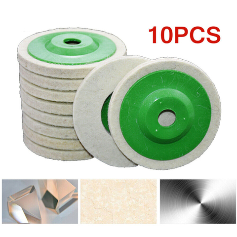 10pcs/set Round Durable Wool Grinding Pad 100mm Polishing Poly Strip Disc Paint Wheel Felt Buffer Disc Grinding Buffing Tool ► Photo 1/5