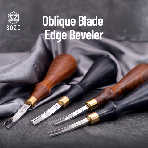 SOZO Professional Oblique Blade Edge Beveler Leather Skiving Thinning 4mm/6mm Left/Right hand Sharp Craft Tools ► Photo 1/6