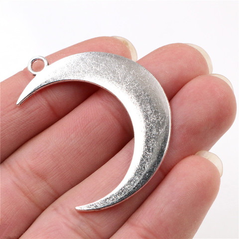 44x32mm 5pcs Antique Silver Plated Moon Handmade Charms Pendant:DIY for bracelet necklace-Q4-16 ► Photo 1/2