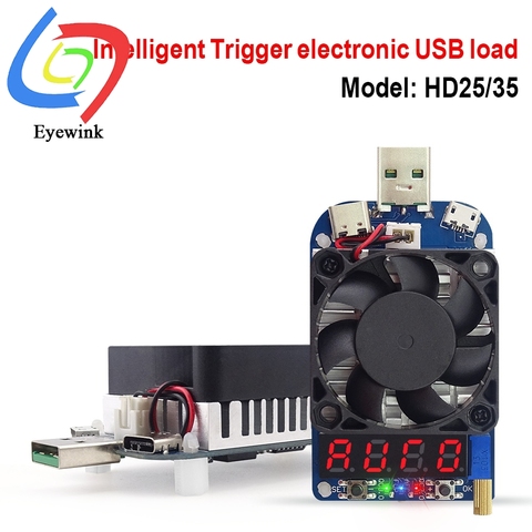 HD25 HD35 Trigger FCP AFC QC2.0 QC3.0 Electronic USB Load resistor Discharge battery test adjustable current voltage 35w ► Photo 1/6