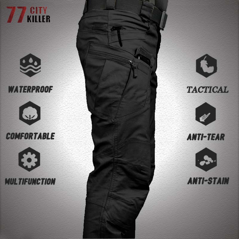 Various Sizes Black NICE QUALITY ! Mens Combat Cargo Work Trousers 