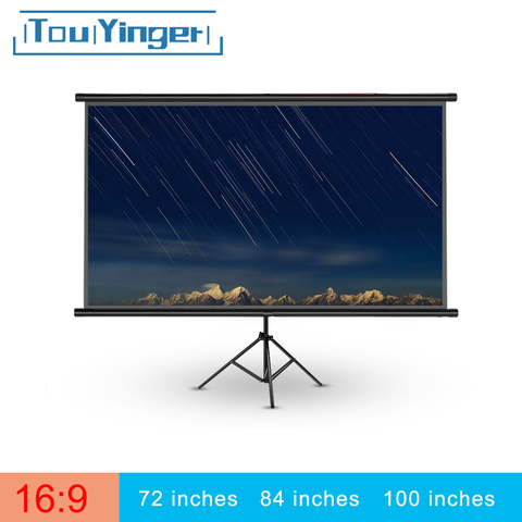Touyinger Portable 16:9 Projector 72 84 100 Inches White Projection Screen Edging Projector Screen TV Home Audio-visual Screen ► Photo 1/6